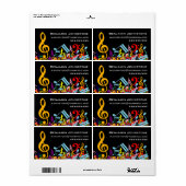 Personalisierte, farbenfrohe Jumbled-Musiknoten au (Vorne)