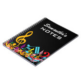 Personalisierte, farbenfrohe Jumbled-Musiknoten au Notizblock (Linke Seite)