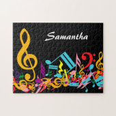 Personalisierte, farbenfrohe Jumbled-Musiknoten au Puzzle (Horizontal)