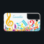 Personalisierte, farbenfrohe Jumbled-Musiknoten Samsung Galaxy Hülle<br><div class="desc">Dieses auffällige und coole Musikdesign eignet sich perfekt für Musiker oder Musikliebhaber und wird zu einem einzigartigen und persönlichen Musikgeschenk. Es zeichnet sich durch die mitreißenden musikalischen Noten und einen großen Treppenschnitt in den Farben des Regenbogens aus. Eine Reihe von Farbvarianten im Shop und wir können dieses Design in jeder...</div>