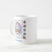 Personalisierte farbenfrohe Jungfrau-Sternzeichen- Kaffeetasse (Vorderseite Links)