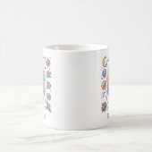 Personalisierte farbenfrohe Jungfrau-Sternzeichen- Kaffeetasse (Mittel)
