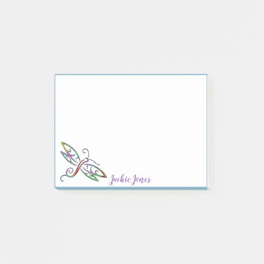 Personalisierte, farbenfrohe Libellen-Post-it-Noti Post-it Klebezettel (Vorderseite)