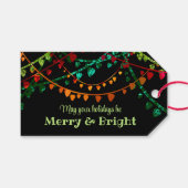 Personalisierte Farbenfrohe Lichter Weihnachten Geschenkanhänger (Vorderseite (Horizontal))