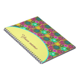 Personalisierte farbenfrohe Mandalas Notizblock