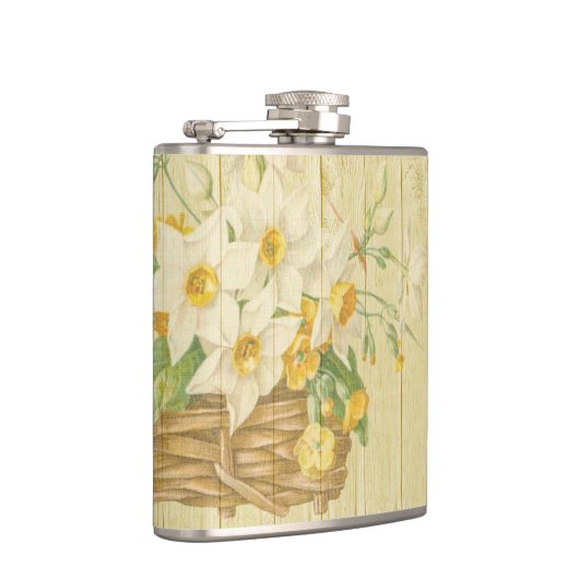 Personalisierte, farbenfrohe Narzissen Flachmann (Rechts)