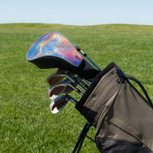 Personalisierte farbenfrohe Opal-Swirbel-Marmor-Te Golf Headcover