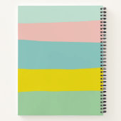 Personalisierte, farbenfrohe Pastell Stripes Schoo Notizblock (Rückseite)