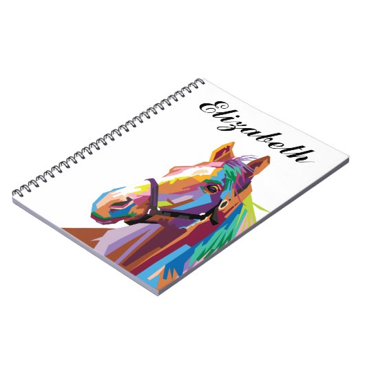 Personalisierte Farbenfrohe Pop Art Horn Notebook Notizblock (Linke Seite)