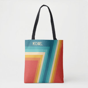 Personalisierte farbenfrohe Retro-Streifen - 70er, Tasche