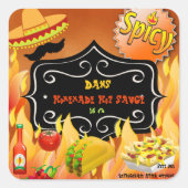 Personalisierte, farbenfrohe Sauce Quadratischer Aufkleber (Vorderseite)