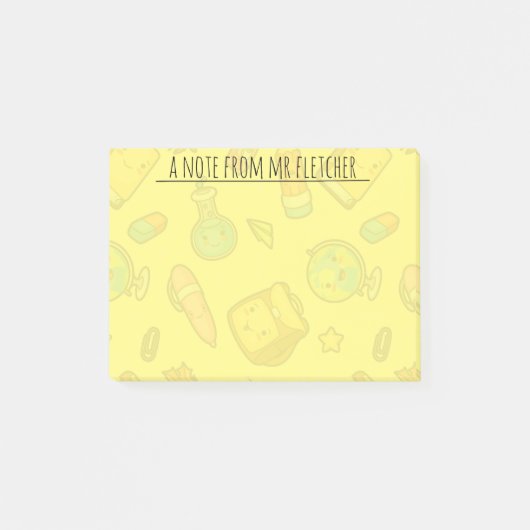 Personalisierte Farbenfrohe Schulführung Muster Post-it Klebezettel (Vorderseite)