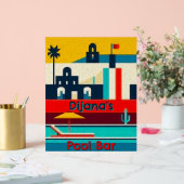 Personalisierte, farbenfrohe, surreale Strandgesta Acrylschild (Hochzeit)