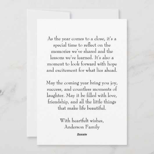 Personalisierte farbenfrohe Weihnachten (Rückseite)