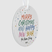 Personalisierte farbenfrohe Weihnachten Ornament (Vorderseite)