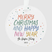 Personalisierte farbenfrohe Weihnachten Ornament (Vorderseite)