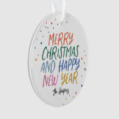 Personalisierte farbenfrohe Weihnachten Ornament (Vorderseite)