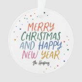 Personalisierte farbenfrohe Weihnachten Ornament (Vorderseite)