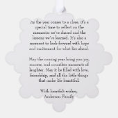 Personalisierte farbenfrohe Weihnachten Ornament Karte (Rückseite)