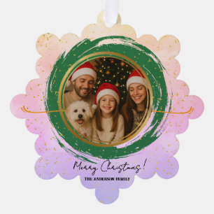 Personalisierte farbenfrohe Weihnachten Ornament Karte