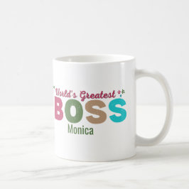 Personalisierte farbenfrohe Welt als beste Boss-Ta Kaffeetasse