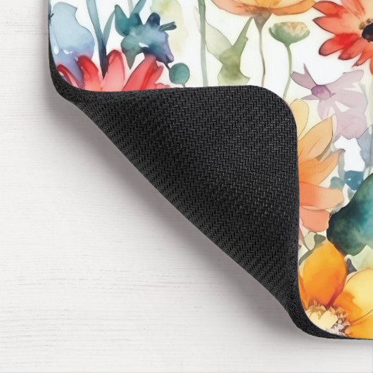 Personalisierte farbenfrohe Wildblumen Lebhafte Bl Mousepad (Ecke)