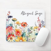 Personalisierte farbenfrohe Wildblumen Lebhafte Bl Mousepad (Mit Mouse)
