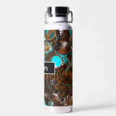 Personalisierte farbenfrohe Wirbel Marmorwasser Ku Trinkflasche (Rückseite)