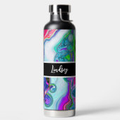 Personalisierte farbenfrohe Wirbel Marmorwasser Ku Trinkflasche (links)