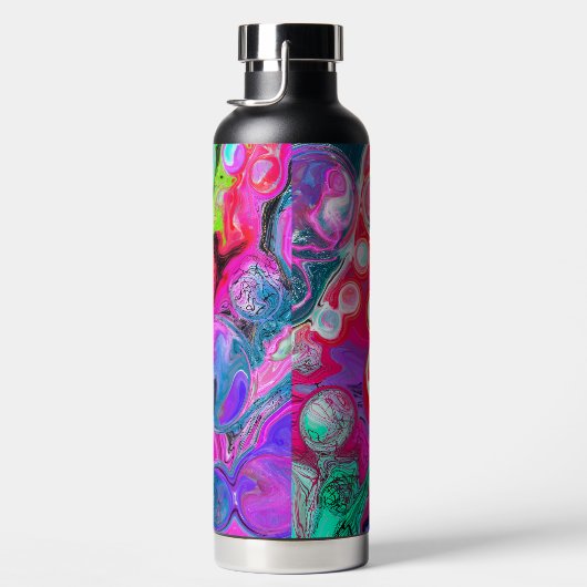 Personalisierte farbenfrohe Wirbel Marmorwasser Ku Trinkflasche (Rechts)