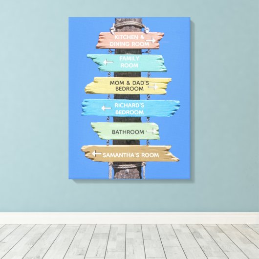 Personalisierte Farbenprägung des rustikalen Stran Leinwanddruck (Insitu (Holzboden))