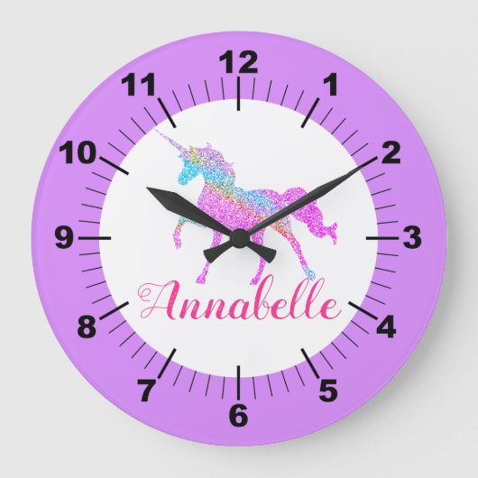 Personalisierte Farbenspiel Große Wanduhr (Vorderseite)