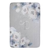 Personalisierte Farbflora-Monogramm Badematte (Vorderseite Vertikal)