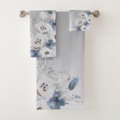 Personalisierte Farbflora-Monogramm Badhandtuch Set (Insitu)