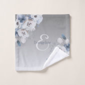 Personalisierte Farbflora-Monogramm Badhandtuch Set (Waschlappen)