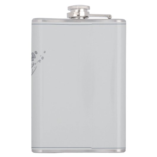 Personalisierte Farbflora-Monogramm Flachmann (Rückseite)