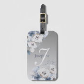 Personalisierte Farbflora-Monogramm Gepäckanhänger (Vorderseite Vertikal)