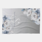 Personalisierte Farbflora-Monogramm Geschirrtuch (Horizontal)