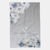 Personalisierte Farbflora-Monogramm Geschirrtuch (Vertikal)