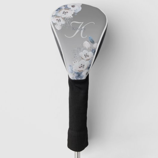 Personalisierte Farbflora-Monogramm Golf Headcover (Vorderseite)