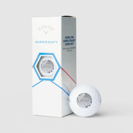 Personalisierte Farbflora-Monogramm Golfball (Verpackung)