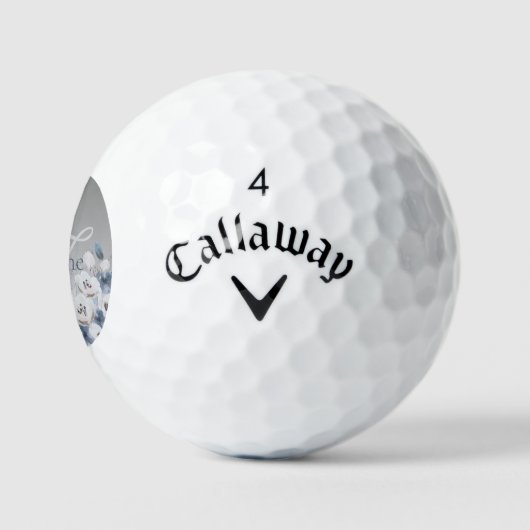 Personalisierte Farbflora-Monogramm Golfball (Logo)