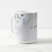 Personalisierte Farbflora-Monogramm Kaffeetasse (Vorderseite Links)