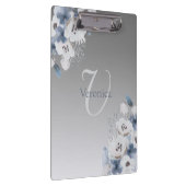 Personalisierte Farbflora-Monogramm Klemmbrett (Rechts)