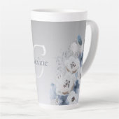 Personalisierte Farbflora-Monogramm Milchtasse (Rechte Ecke)