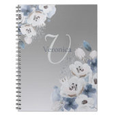 Personalisierte Farbflora-Monogramm Notizblock (Vorderseite)