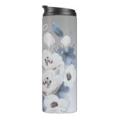 Personalisierte Farbflora-Monogramm Thermosbecher (Nach rechts gedreht)