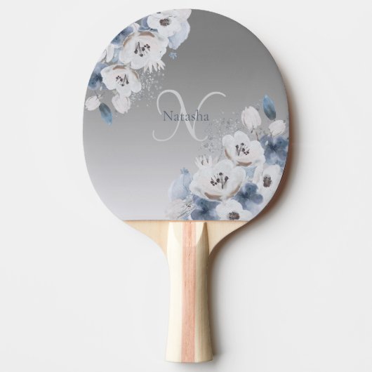Personalisierte Farbflora-Monogramm Tischtennis Schläger (Vorderseite)