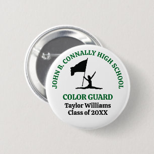 Personalisierte Farbgarde der Green High School Button