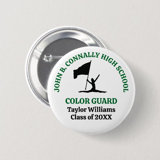 Personalisierte Farbgarde der Green High School Button (Vorne & Hinten)
